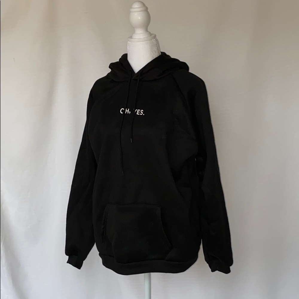 Black minimalist hoodie